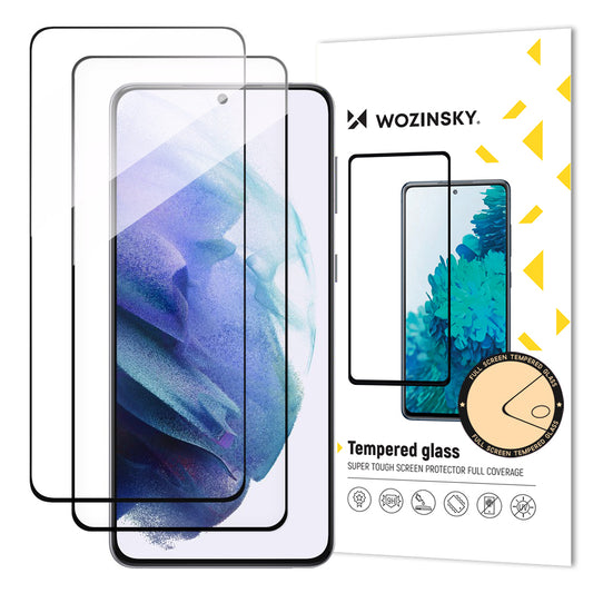 WOZINSKY SET 2x Tempered glass 9H for the entire screen of Samsung Galaxy S23+ with black Full Glue frame