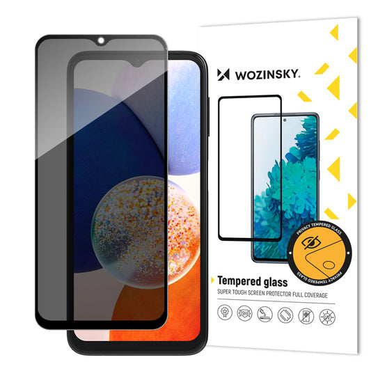 WOZINSKY Privacy tempered glass for the Samsung Galaxy A23 screen with an Anti Spy filter