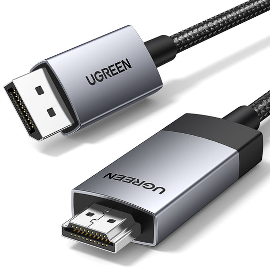 UGREEN Braided DisplayPort - HDMI 4K 60Hz cable, 1 m, gray