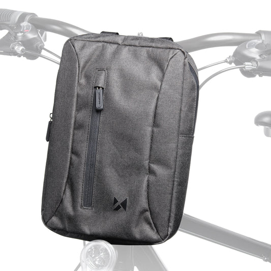 WOZINSKY Gray bicycle bag for a tablet attached to the handlebar with a shoulder strap