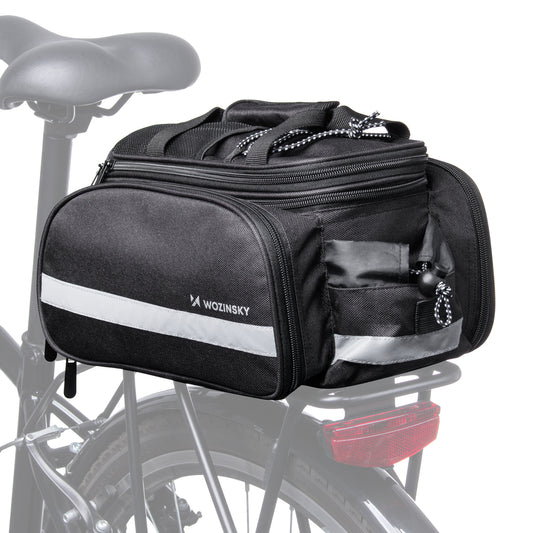WOZINSKY Bicycle trunk bag with pockets and shoulder strap, 27L, black