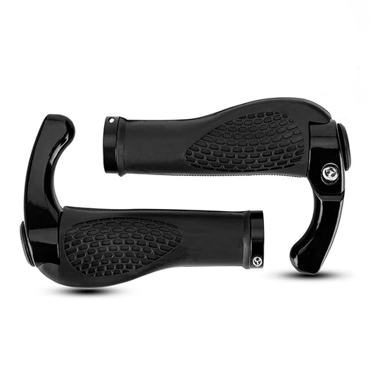 ROCKBROS Set of bicycle handle grips with anti-slip horns - black