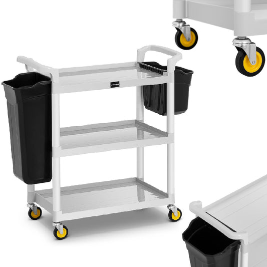 UNIPRODO Hotel service cart for cleaning 2 plastic containers up to 150 kg