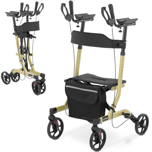 UNIPRODO Balcony four-wheeled folding for senior with a seat and bag up to 136kg