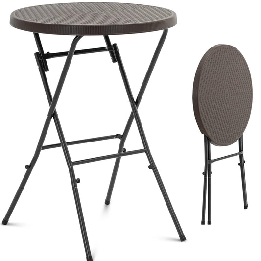 UNIPRODO Folding garden catering table, round, 79 x 110 cm, black