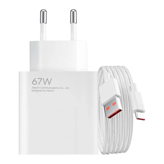 XIAOMI Xiaomi 67W 6.2A USB-A wall charger with USB-C cable - white