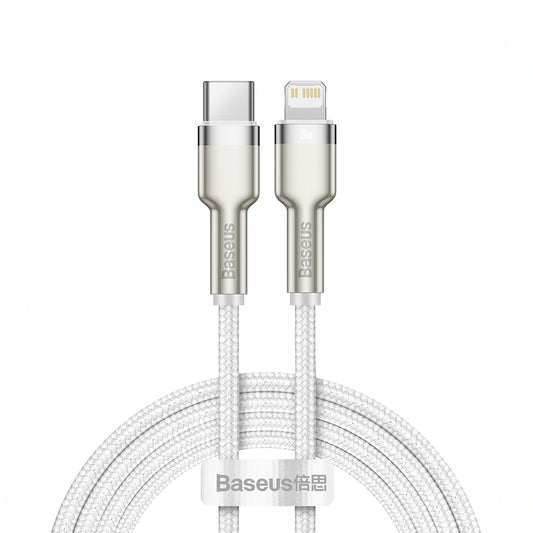 BASEUS Cafule Series Metal Data USB-C - iPhone Lightning 20W PD cable 1m - white