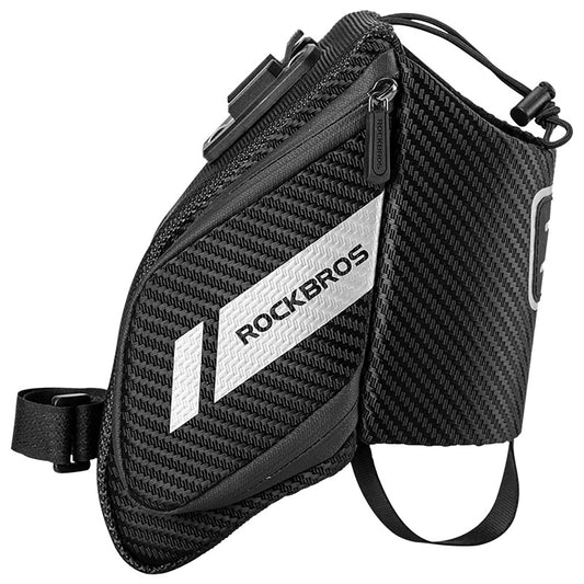 ROCKBROS Bicycle bag under the saddle with a pocket for a 1.5l water bottle - black