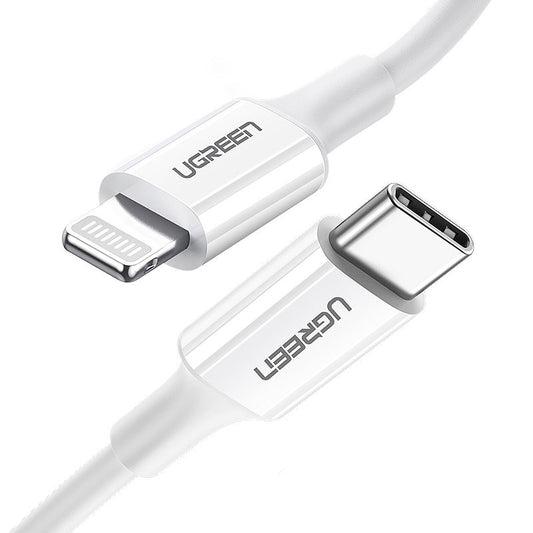 UGREEN MFi USB-C - iPhone Lightning cable 20W 3A 0.25m - white