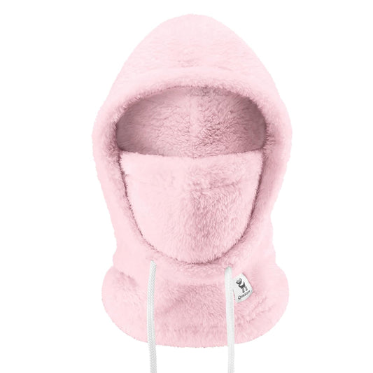 Qunature Warm Arctic Velvet winter ski balaclava made of fur, size M - pink