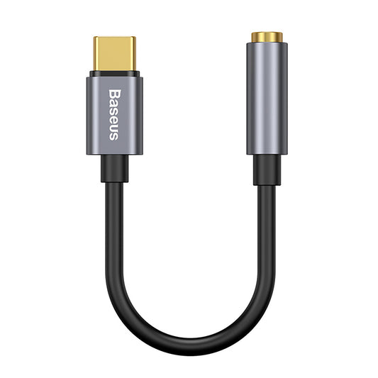 BASEUS USB-C headphone adapter - mini jack 3.5mm DAC 24 bit 48KHz - gray