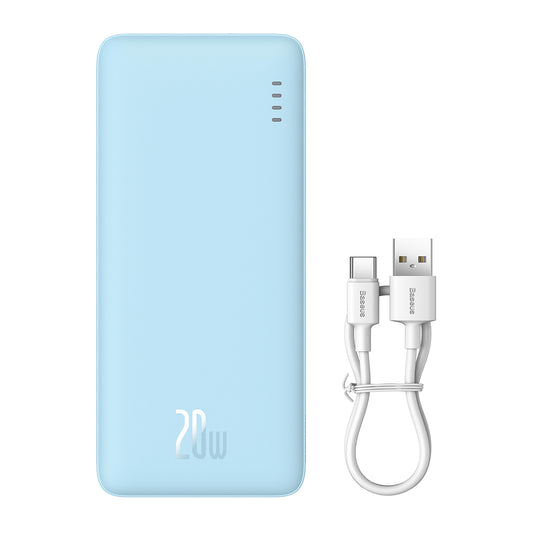 BASEUS Powerbank 20000mAh Airpow 20W with USB-A - USB-C cable 50cm - blue