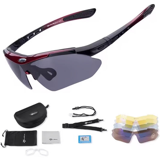 ROCKBROS Polarized cycling glasses 10001 - SET black and red