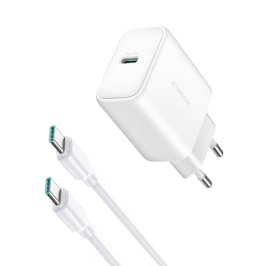JOYROOM USB-C PD 30W QC SFC wall charger + 1m USB-C cable - white