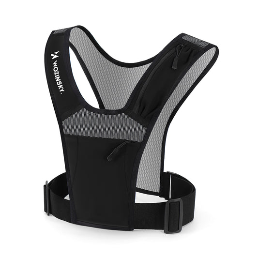 WOZINSKY Reflective running vest with pockets - black