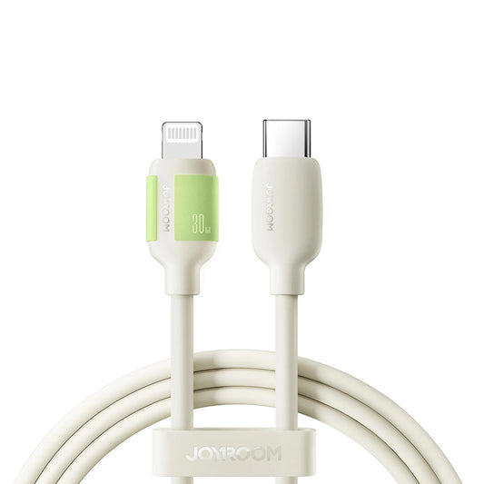 JOYROOM USB-C - iPhone Lightning cable with fluorescent tip 2m 30W - beige