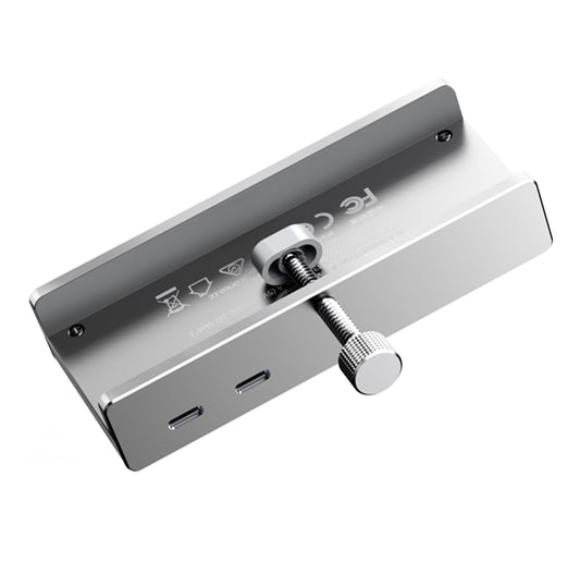 ORICO MH5PMM hub mounted on USB-C / USB-A SD TF 3.5mm Audio clamp - silver
