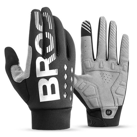ROCKBROS Long insulated cycling gloves, size M - black and gray