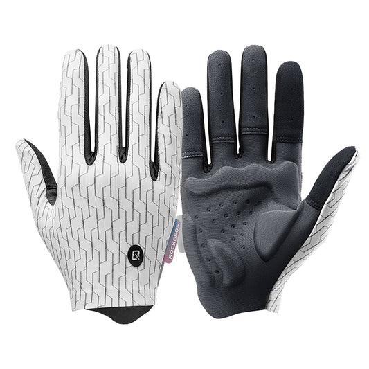 ROCKBROS Spring-summer sports cycling gloves, size XL - white and black