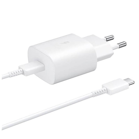 SAMSUNG Samsung USB-C 25W wall charger with USB-C cable - white