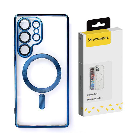 WOZINSKY Back case for Samsung Galaxy S25+ Electroplated Case with Magsafe - blue