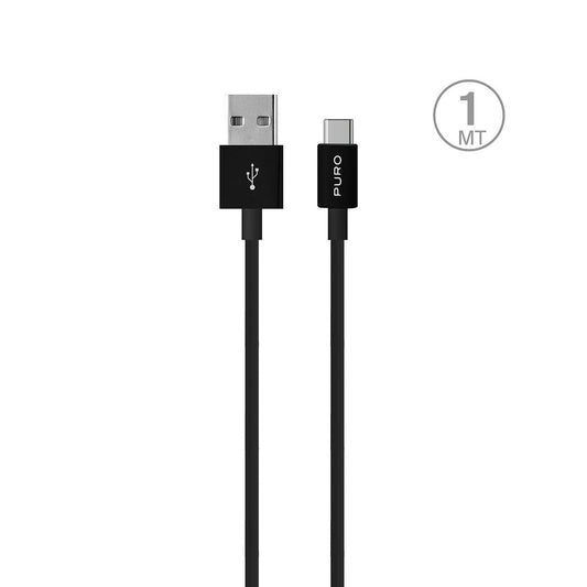 PURO Cable USB-A - USB-C 1m - black