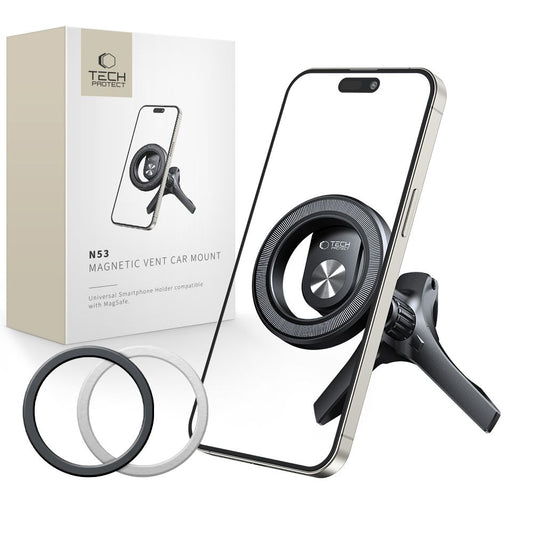 Tech-Protect Car air vent holder for smartphone with MagSafe N53 rings - black