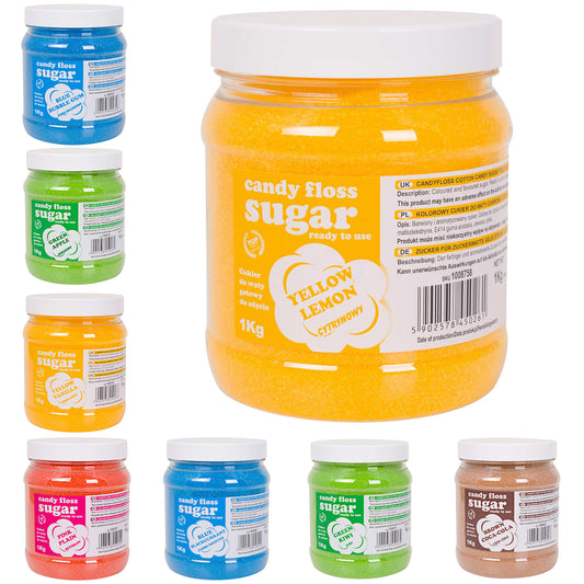 GSG24 Colored flavored sugar for cotton candy SET 8 x 1 kg