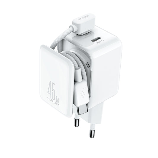JOYROOM GaN network charger with cable organizer 45W - white
