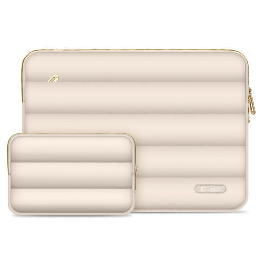 Tech-Protect Puffy bag cover for laptop tablet 13-14'' + case for accessories - beige