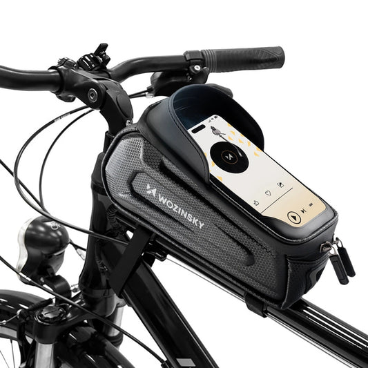 WOZINSKY Armored bicycle pannier bag with phone pocket 1.7 l - black