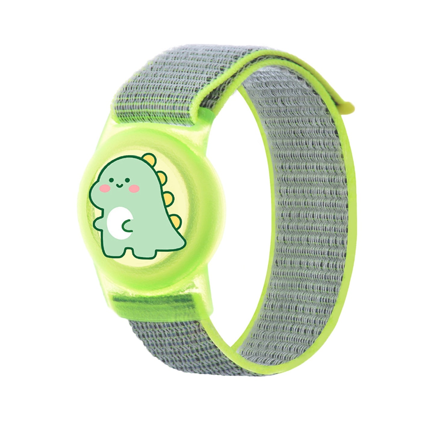 HURTEL AirTag locator case with hand strap for children, nylon - dinosaur