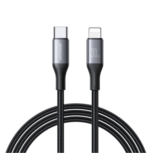 JOYROOM Braided S-A28 cable USB-C - Lightning 30W 1m - black