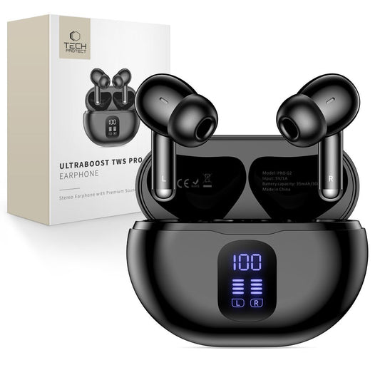 Tech-Protect UltraBoost TWS Pro G2 wireless in-ear headphones - black