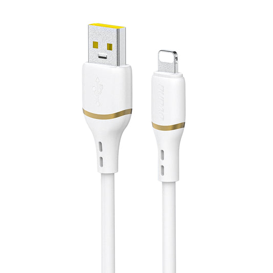 DUDAO USB-A - iPhone Lightning cable with silicone braid 30W 1m - white