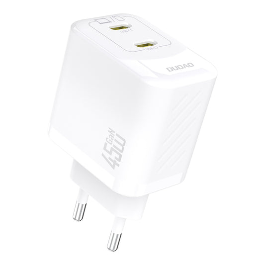DUDAO 2xUSB-C GaN PD 45W mains charger - white