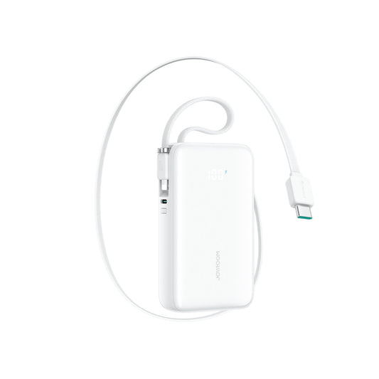 JOYROOM Powerbank 10000mAh 35W with retractable USB-C cable and Lightning cable - white