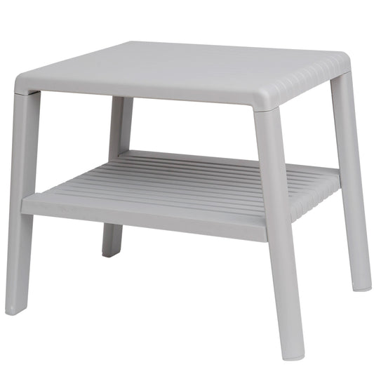 GSG24 Durable pool coffee table for the garden on the terrace with a shelf - GRAY