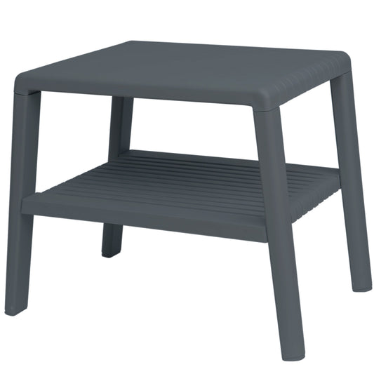 GSG24 Durable pool coffee table for the garden on the terrace with a shelf - ANTHRACITE