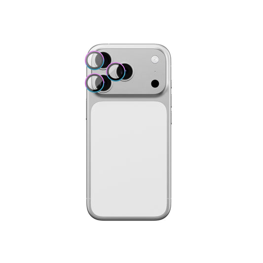 AmazingThing Camera glass for iPhone 17 Pro / Pro Max with a rainbow aluminum Lens Glass frame