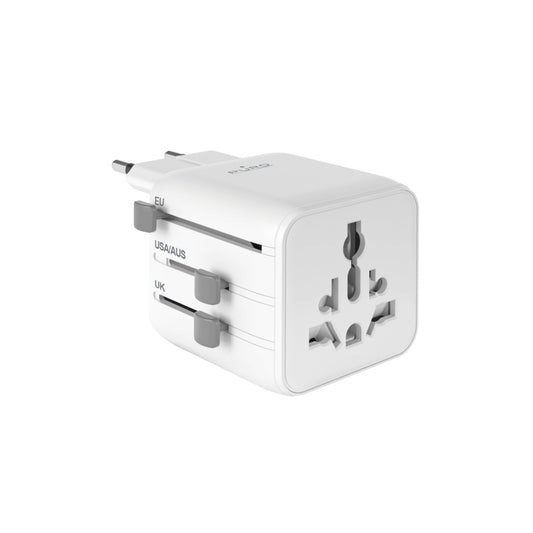 PURO Universal travel adapter for EU UK US AUS electrical sockets - white