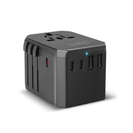 SBS Travel Adapter Socket Adapter EU UK US AUS USB-C USB-A GaN 70W - Black