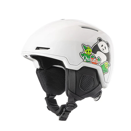 ROCKBROS Snowboard ski helmet with ear pads for children, size M - white panda