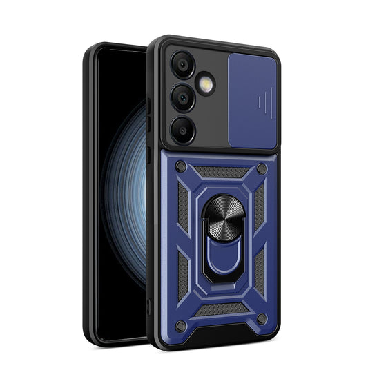 HURTEL Armored case with camera cover and stand for Samsung Galaxy S24 FE Hybrid Armor Camshield - blue