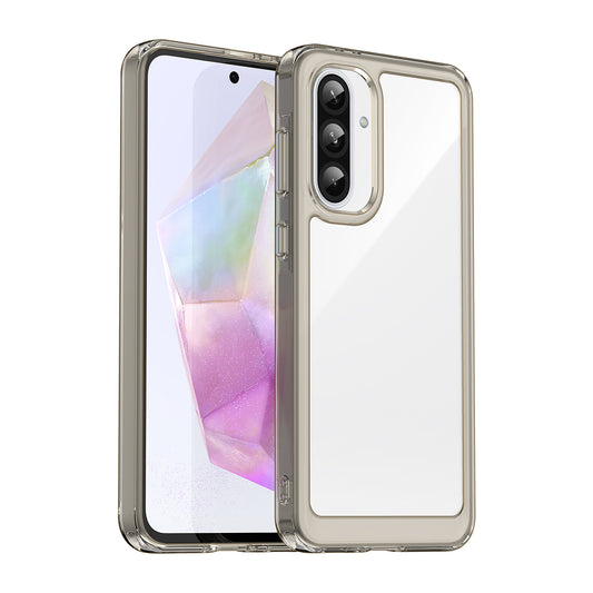 HURTEL Case Cover with Flexible Frame for Samsung Galaxy A26 Outer Space Case - Transparent Black