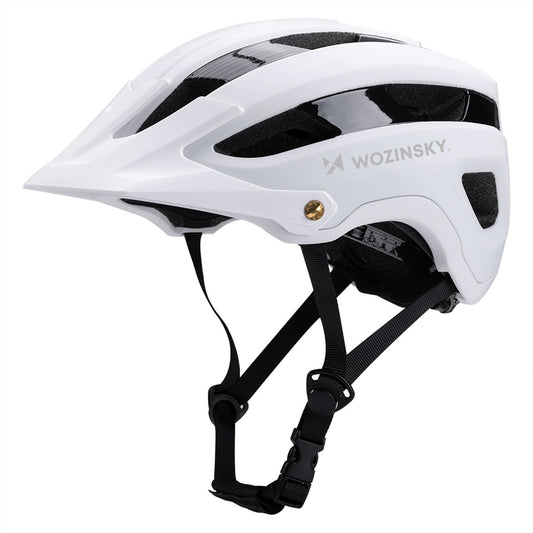 WOZINSKY MTB bicycle helmet with detachable visor, light, 57-62 cm - black and white