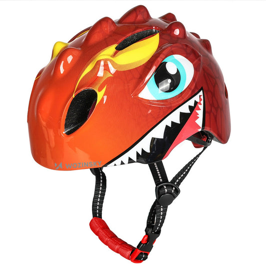 WOZINSKY Light children's bicycle helmet 50-54 cm - red dragon