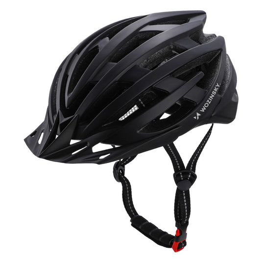 WOZINSKY MTB bicycle helmet with removable visor and USB rear light 57-62 cm - black