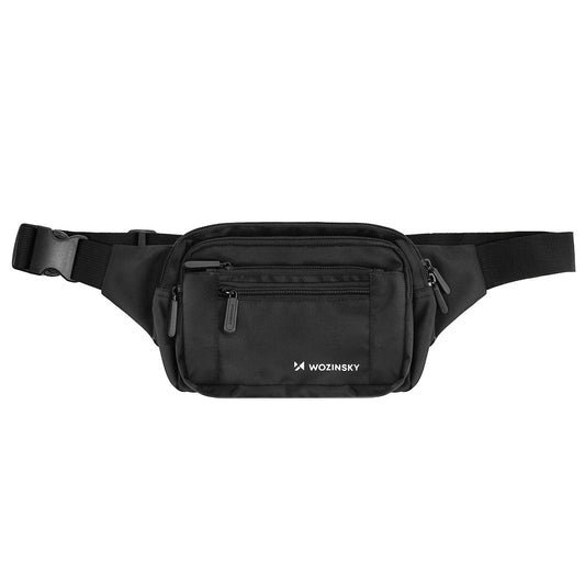 WOZINSKY Unisex hip waist bag, adjustable strap, waterproof - black