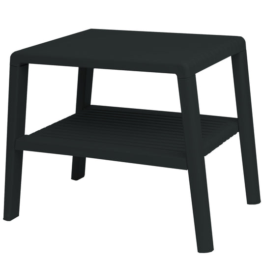 GSG24 Durable pool coffee table for the garden on the terrace with a shelf - BLACK